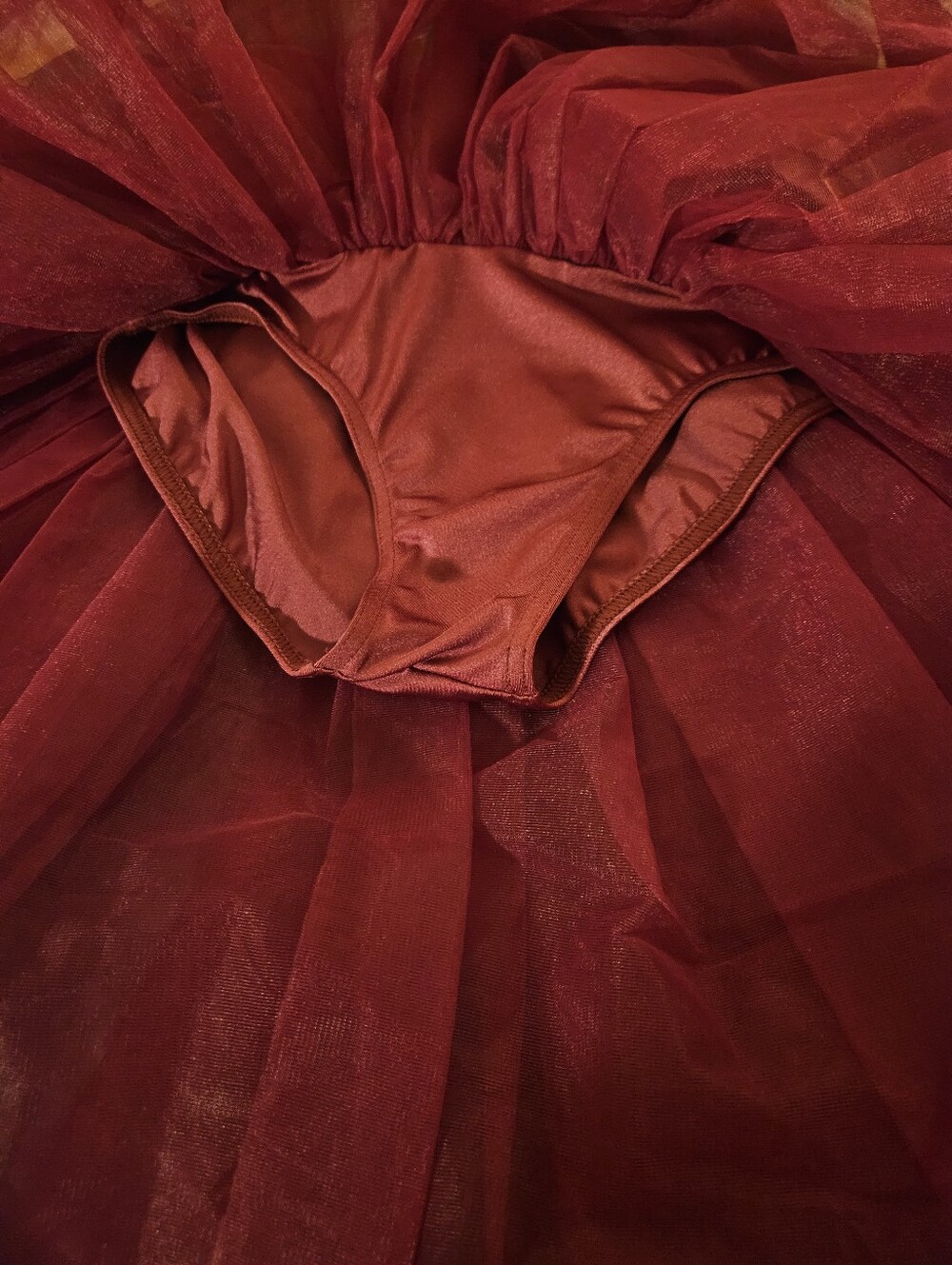 Weissman Deep Wine Satin Dress - Picture 4 of 5